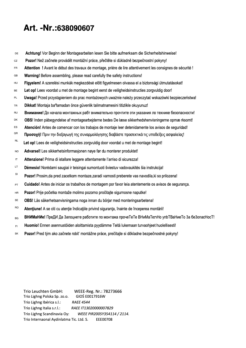 Image de la première page du manuel de l'appareil Lentin 638090607