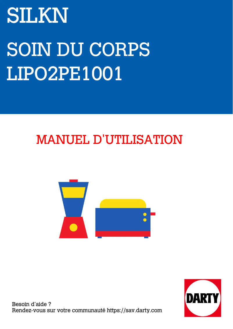 Page 1 de la notice Manuel utilisateur Silk'n Lipo