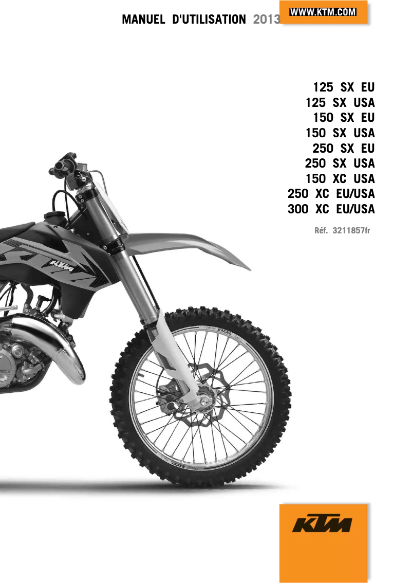 Page n°1 - Manuel utilisateur KTM 250 SX (2013)