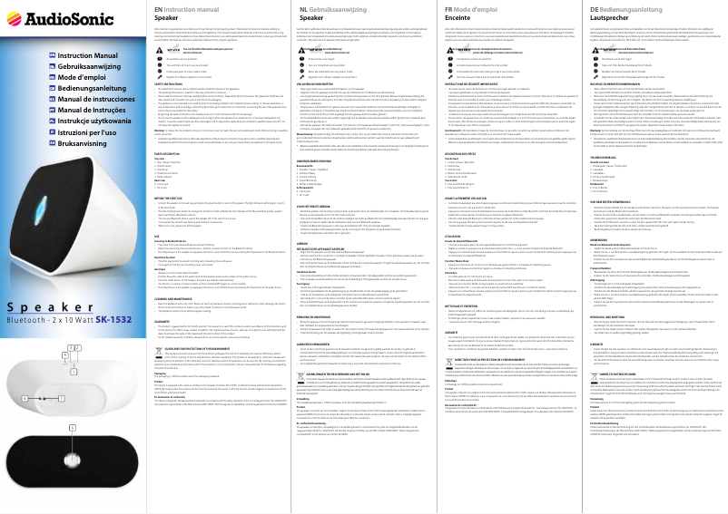 Image de la première page du manuel de l'appareil SK-1532