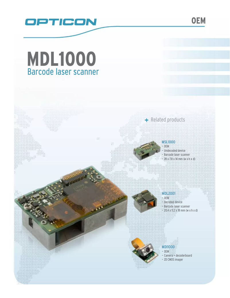 Page n°1 - Manuel utilisateur Opticon MDL-1000 - 1D
