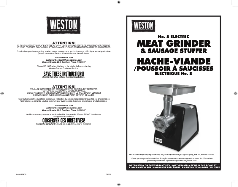 Página 1 del manual Manual de usuario Weston 33-0801-W