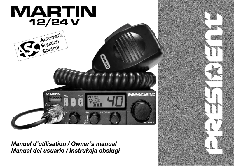Page 1 de la notice Manuel utilisateur President Martin