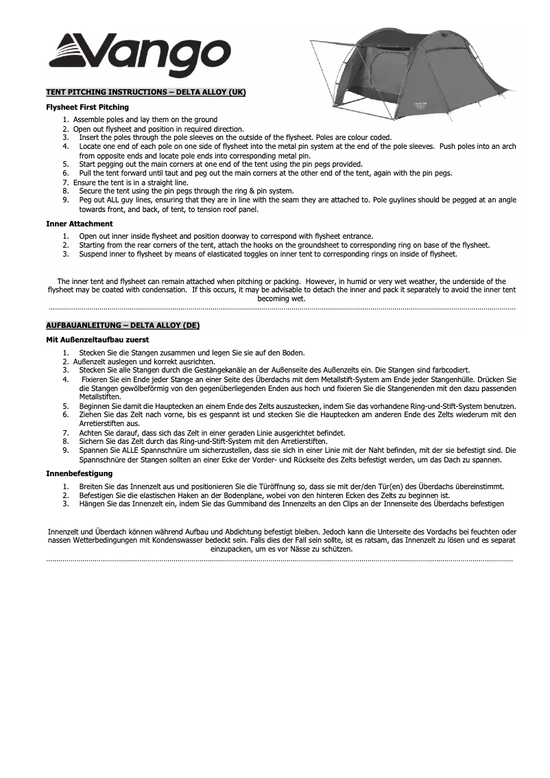 Image de la première page du manuel de l'appareil Delta 200 Alloy