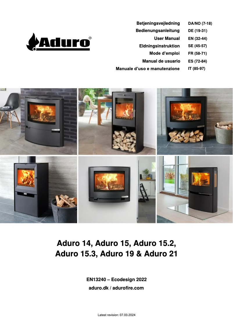 Página 1 del manual Manual de usuario Aduro 19