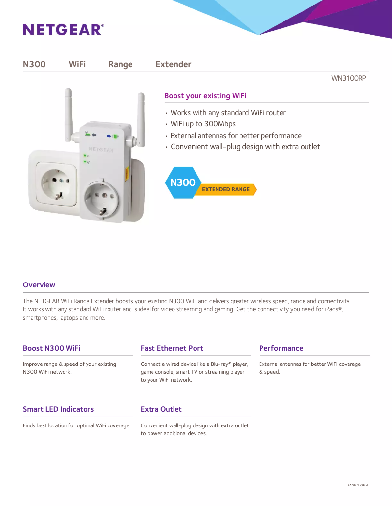 Image de la première page du manuel de l'appareil WN3100RPv2