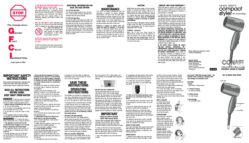 Image de la première page du manuel de l'appareil 124N