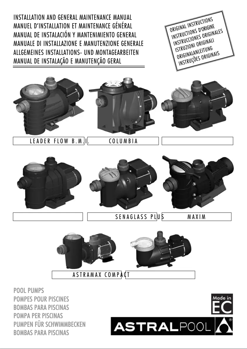 Page 1 de la notice Manuel utilisateur AstralPool ARAL C 1500