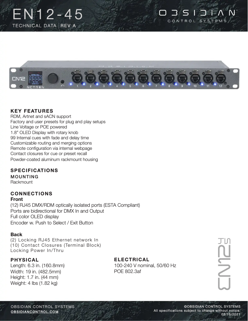 Página 1 del manual Manual de usuario Elation EN12-45