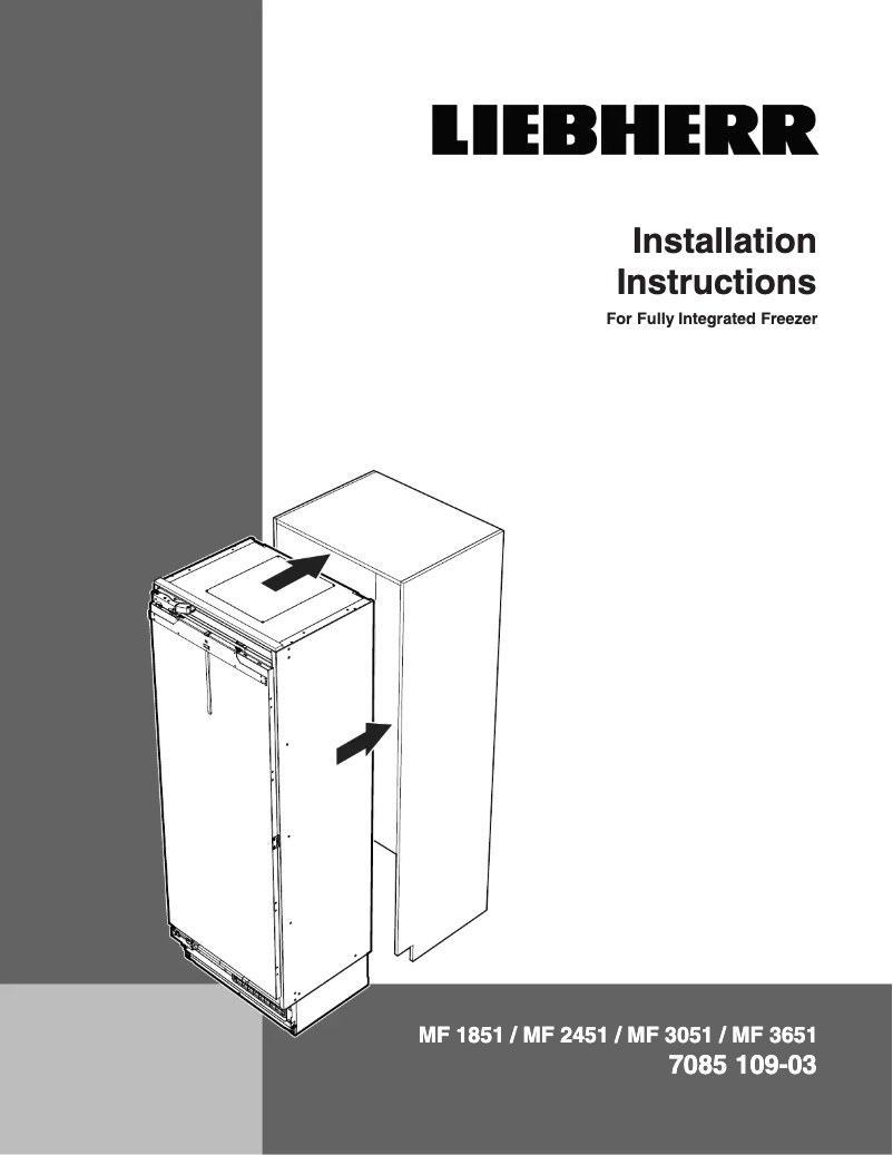 Page 1 de la notice Instructions / montage Liebherr Monolith MF 3651