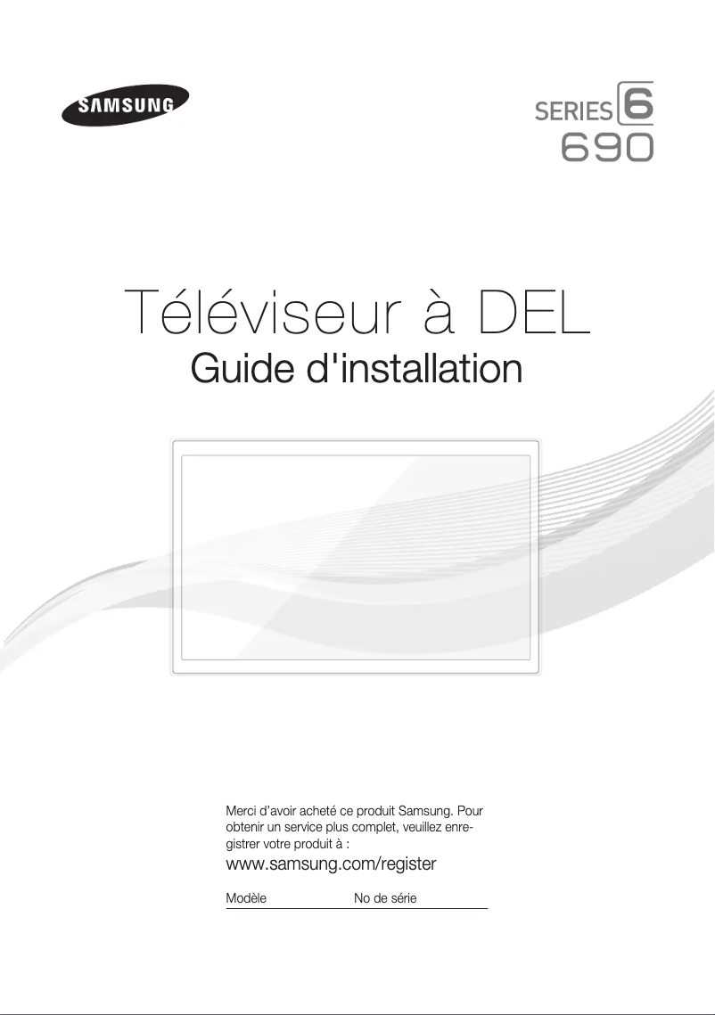 Page 1 de la notice Guide d'installation Samsung HG48ND690DF