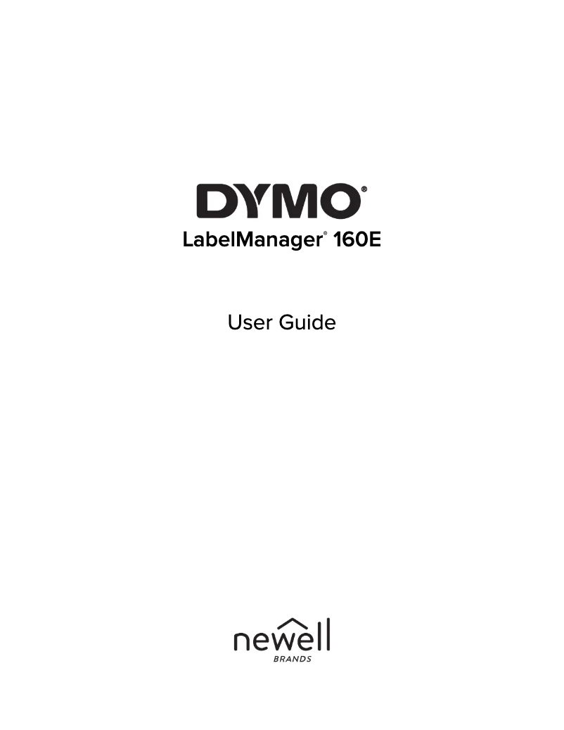 Page n°1 - Manuel utilisateur Dymo LabelManager 160E