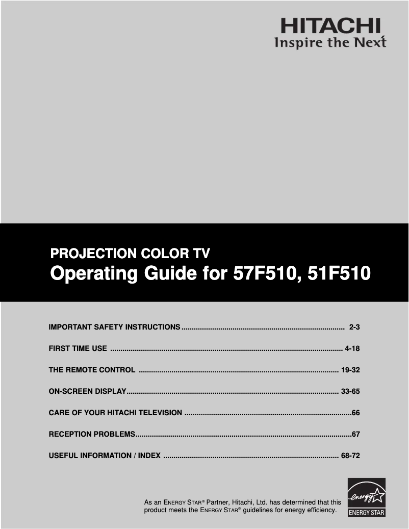 Image de la première page du manuel de l'appareil 51F510