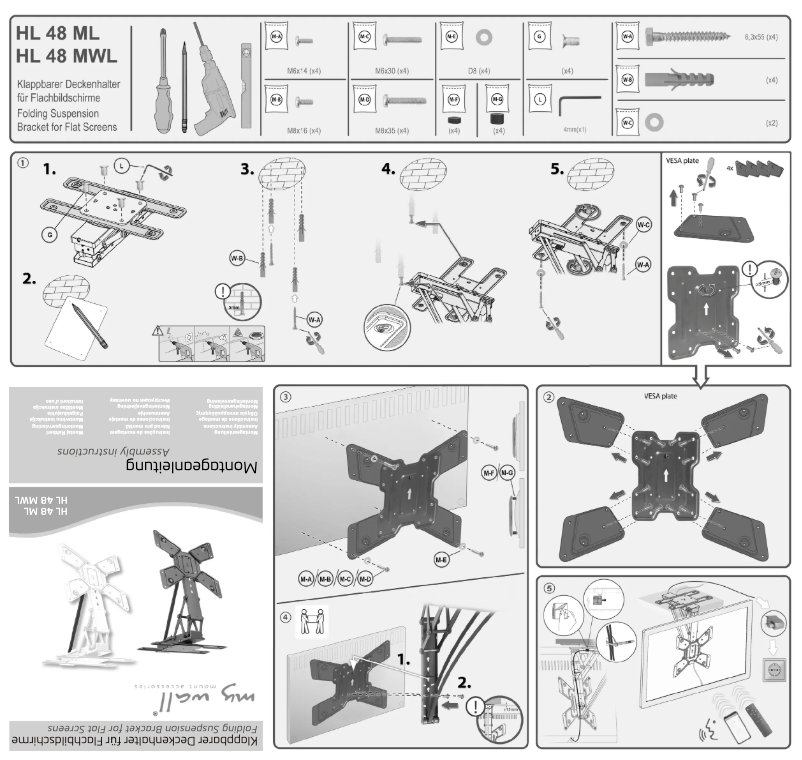 Page 1 de la notice Manuel utilisateur My Wall HL 48 MWL
