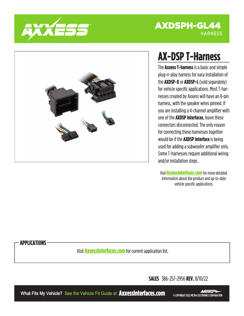 Page 1 de la notice Fiche technique AXESS AXDSPH-GL44