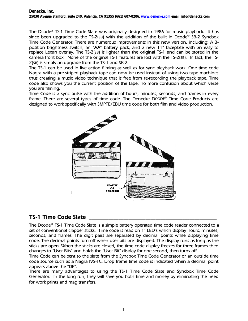 Página 1 del manual Manual de usuario Denecke TS-3