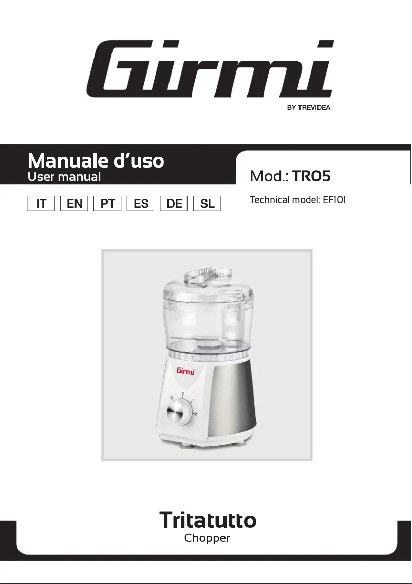 Page 1 de la notice Manuel utilisateur Girmi TR05