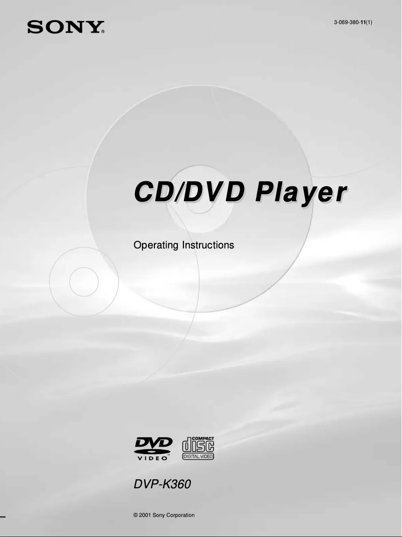 Page 1 de la notice Manuel utilisateur Sony DVP-K360