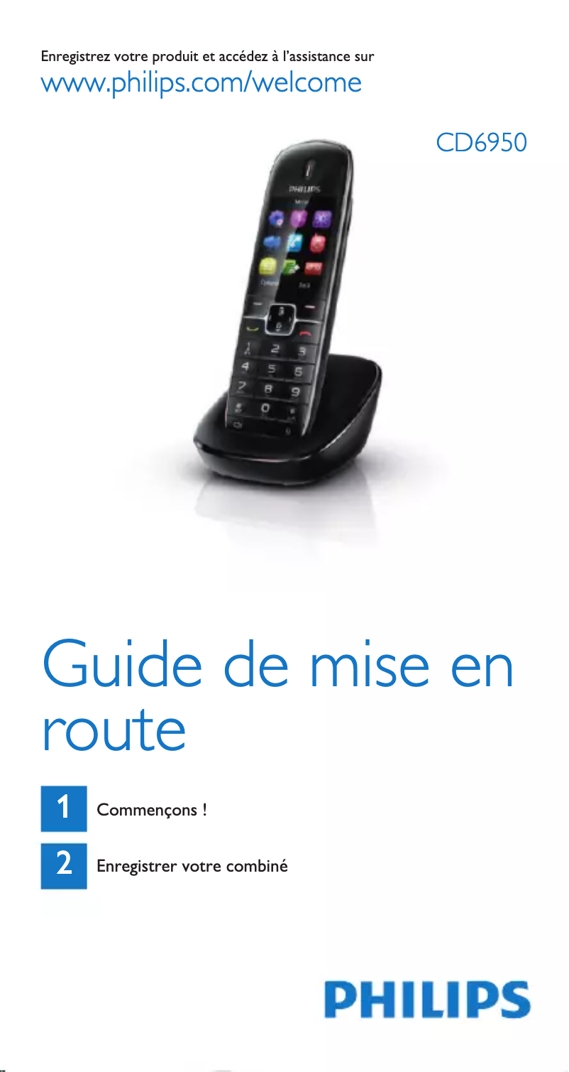Page 1 de la notice Guide de démarrage rapide Philips BeNear CD6950B