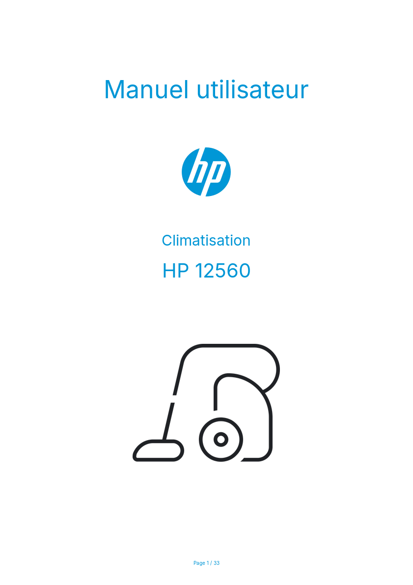 Page n°1 - Manuel utilisateur HP 12560
