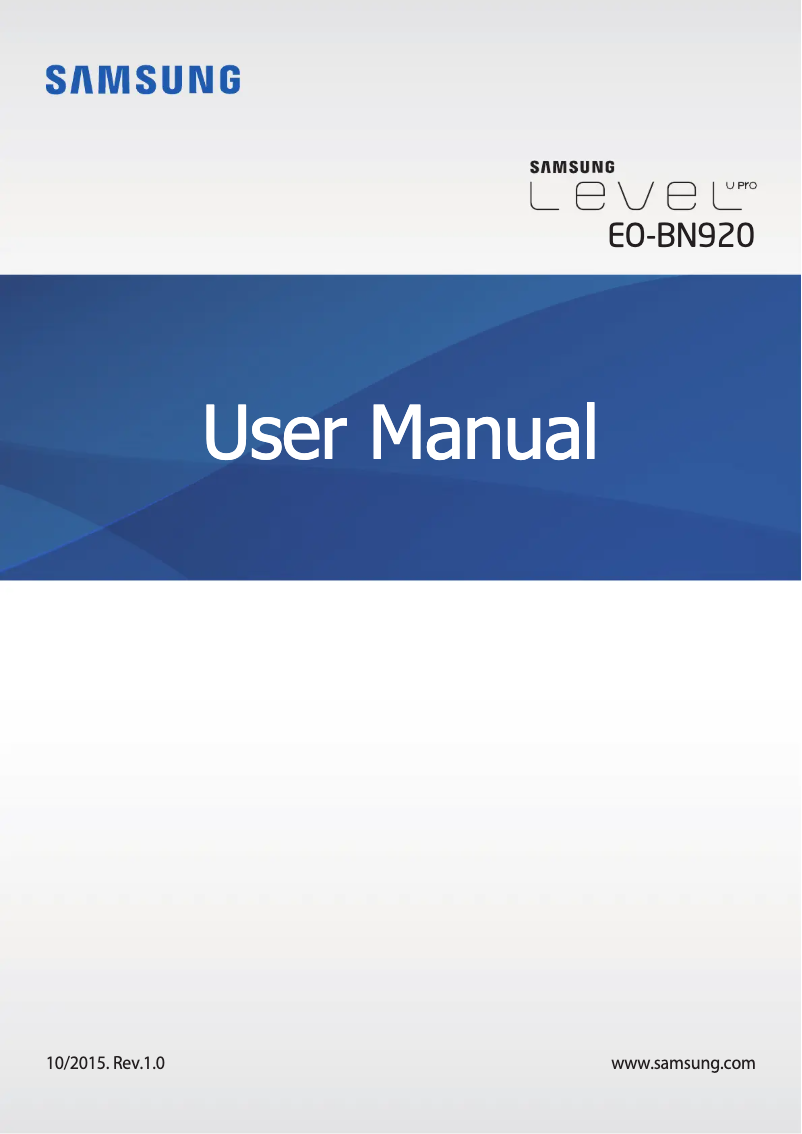 Page 1 de la notice Manuel utilisateur Samsung Level U Pro EO-BN920