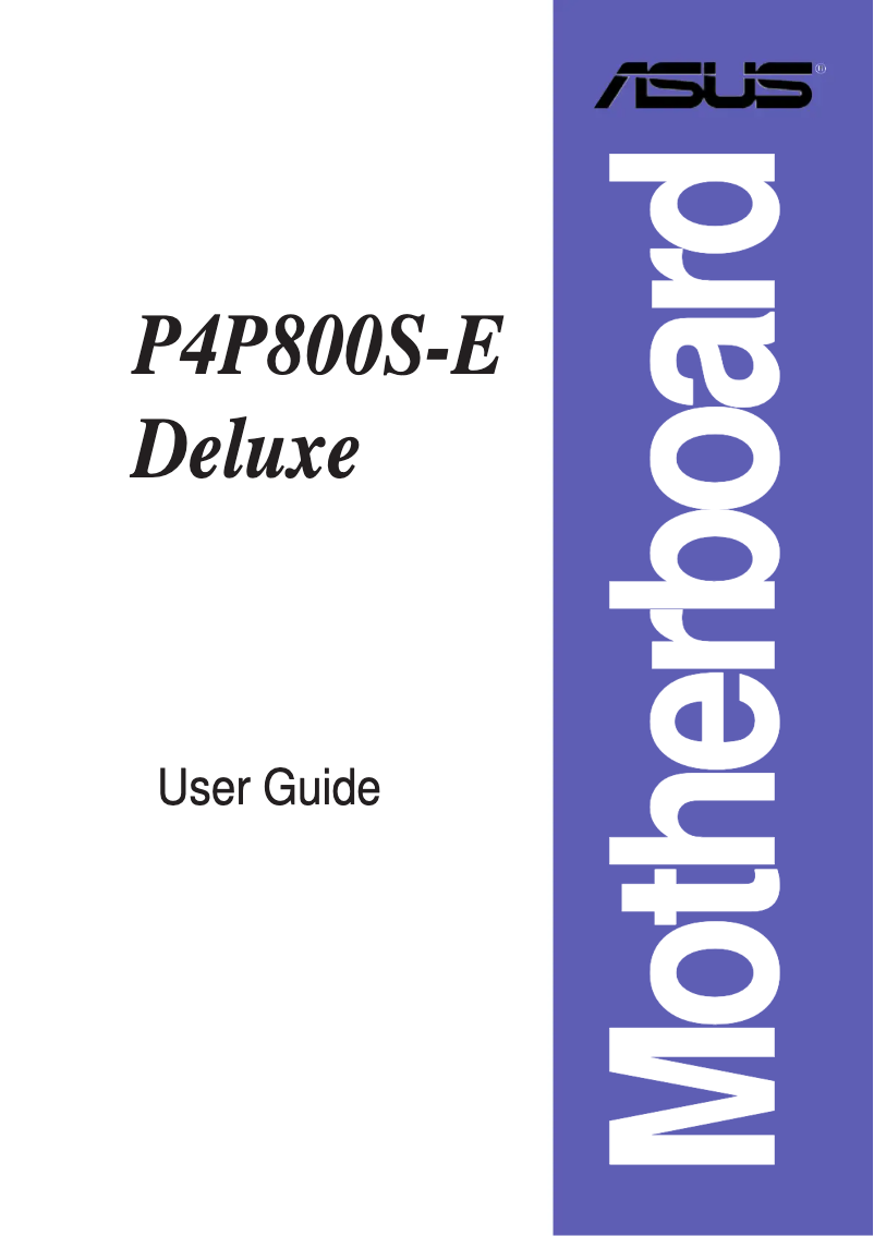 Page n°1 - Manuel utilisateur Asus P4P800S-E