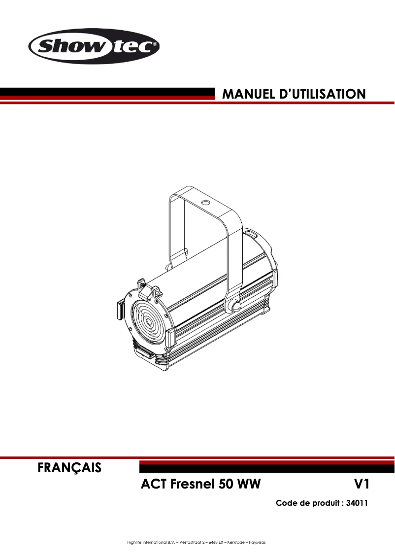 Page n°1 - Manuel utilisateur Showtec ACT Fresnel 50 WW