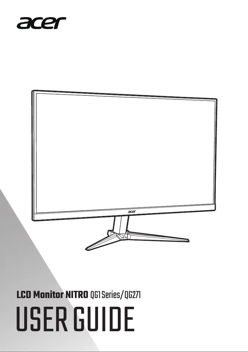 Image de la première page du manuel de l'appareil Nitro QG271