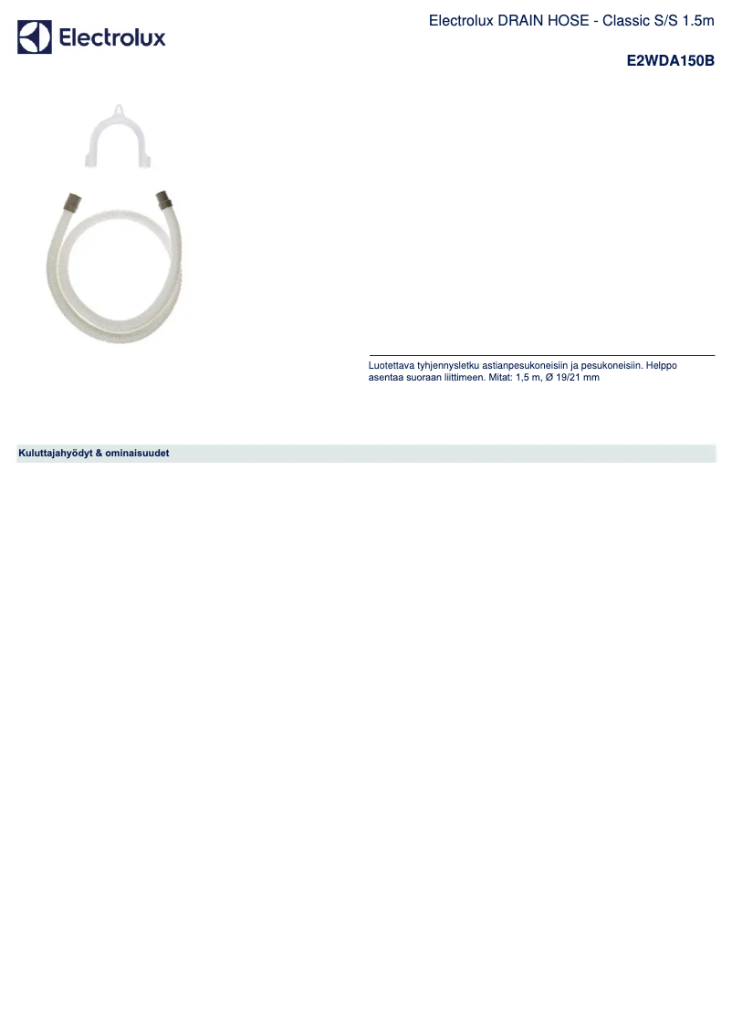 Page n°1 - Manuel utilisateur AEG E2WDA150B