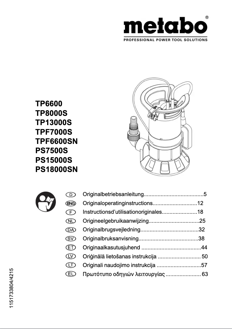 Imagen de la primera página del manual del dispositivo TP 7500 SI