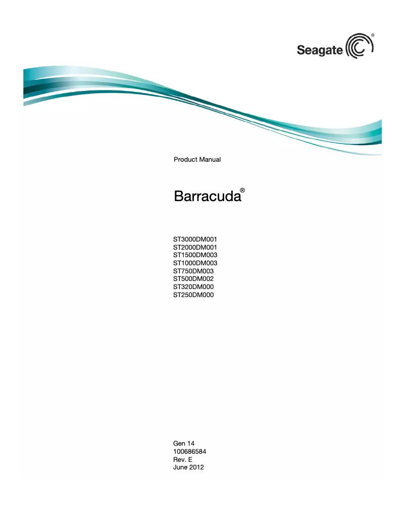 Page 1 de la notice Manuel utilisateur Seagate ST1500DM003