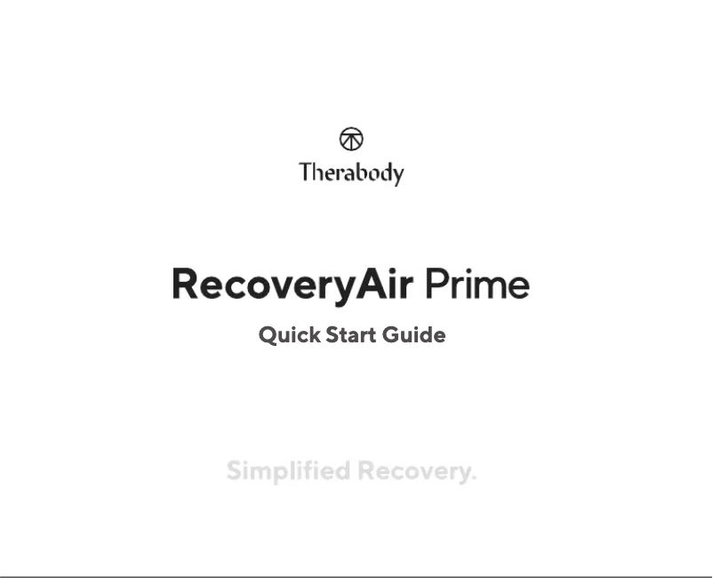 Image de la première page du manuel de l'appareil RecoveryAir Prime