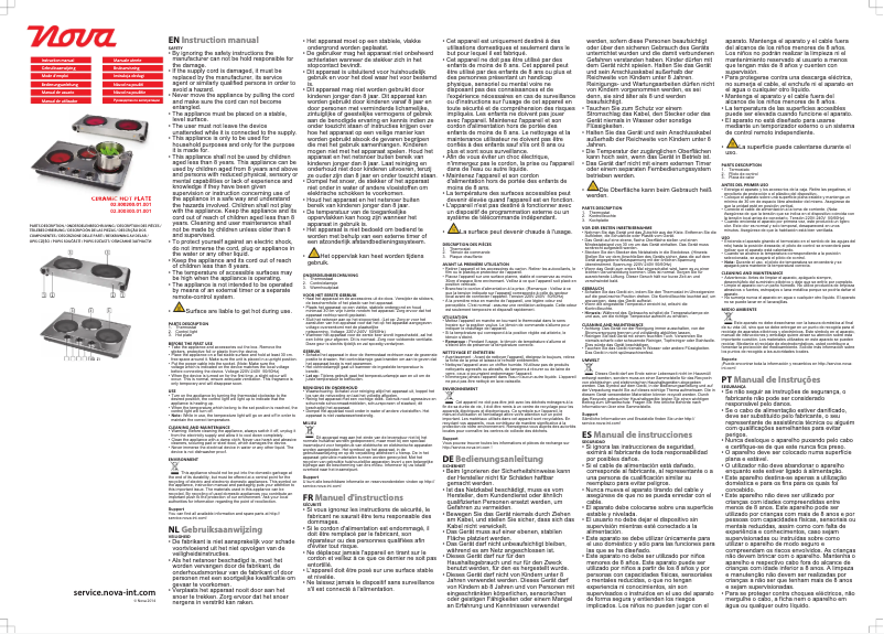 Imagen de la primera página del manual del dispositivo Ceramic Hot Plate 303008