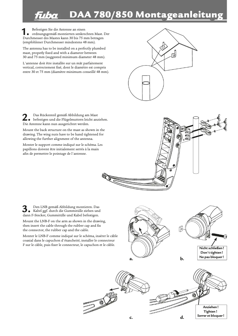 Page 1 de la notice Manuel utilisateur Fuba DAA 850 R SAT