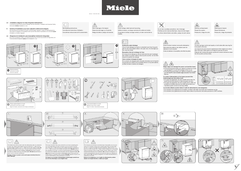 Page 1 de la notice Guide d'installation Miele G 5482 SCVi SL Active