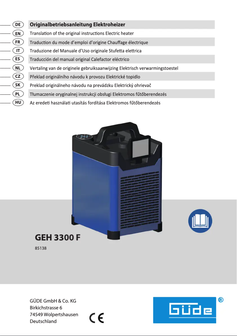 Image de la première page du manuel de l'appareil GEH 3300 F