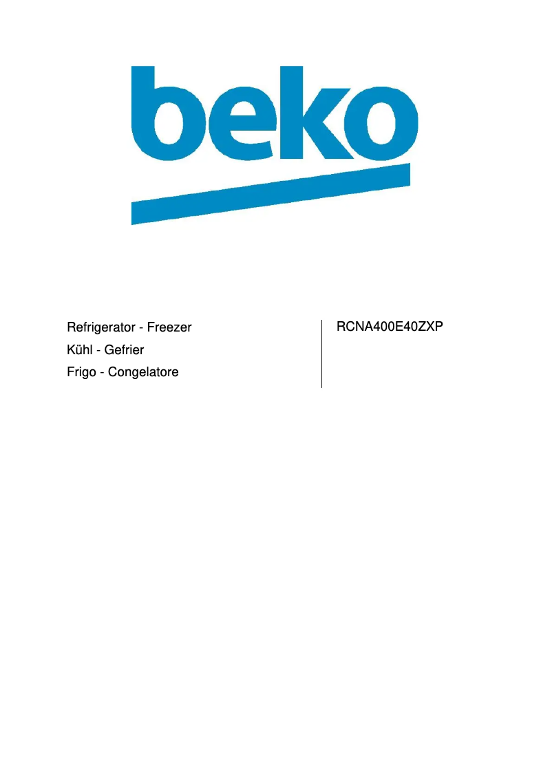 Page n°1 - Manuel utilisateur Beko RCNA400E40ZXP