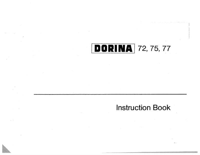 Image de la première page du manuel de l'appareil dorina 77