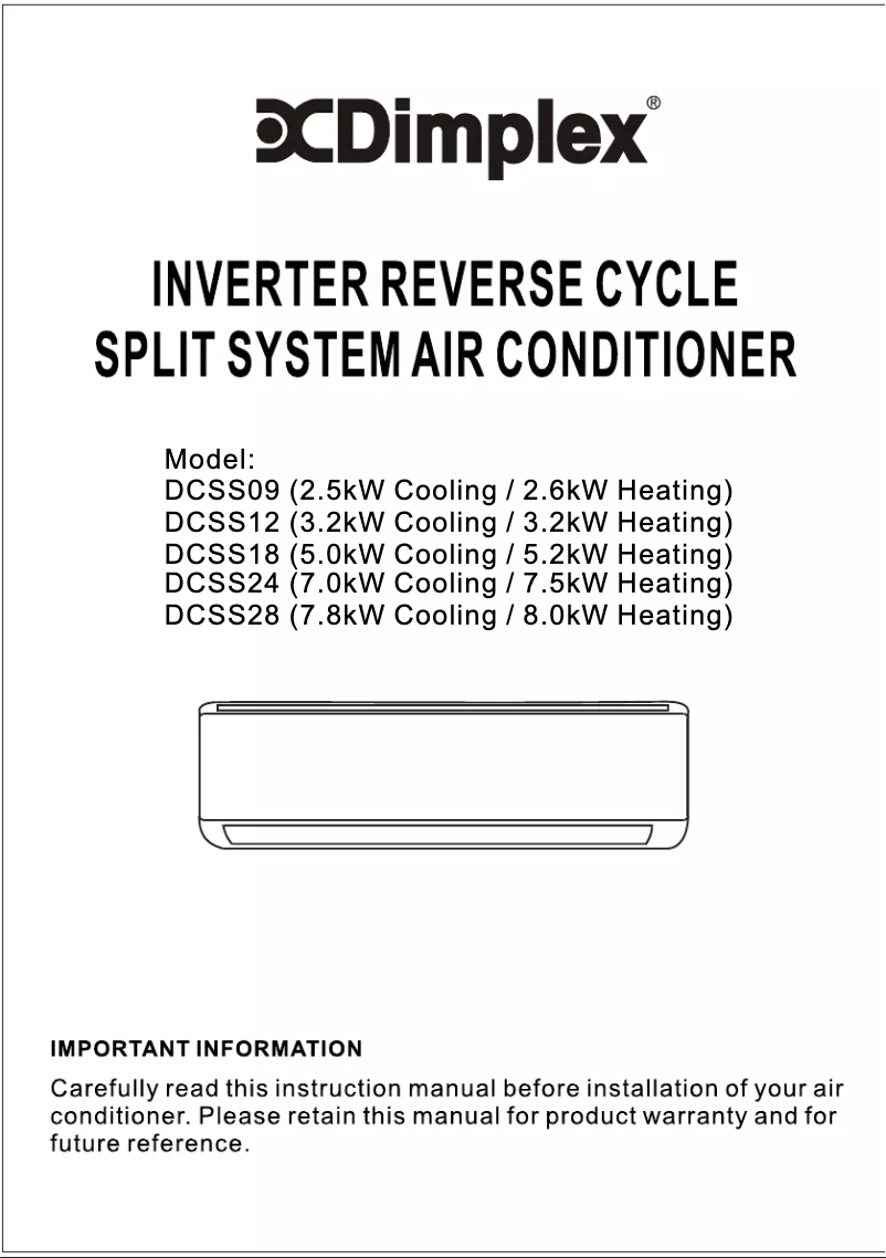 Página 1 del manual Manual de usuario Dimplex DCSS12