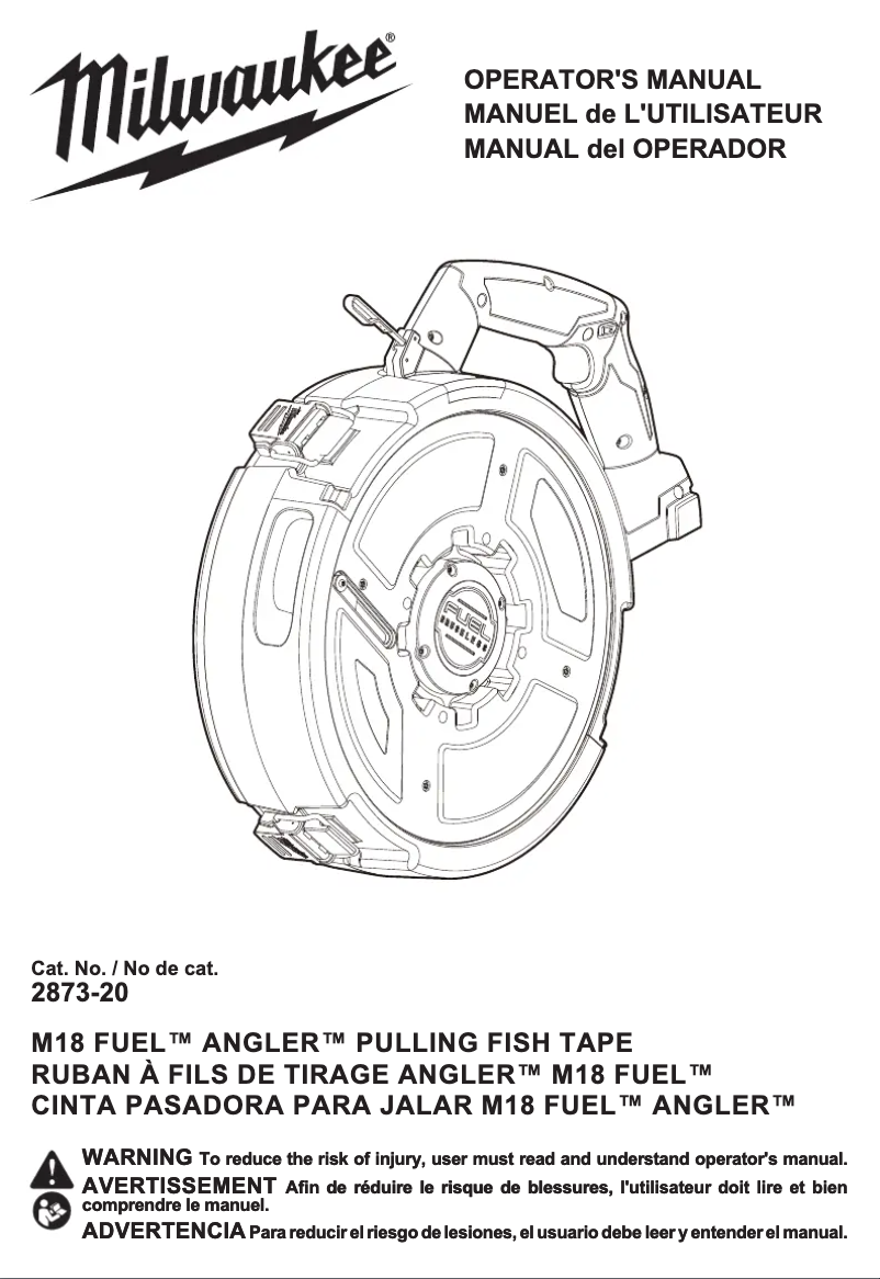 Page 1 de la notice Manuel utilisateur Milwaukee M18 Fuel Angler 2873B-22
