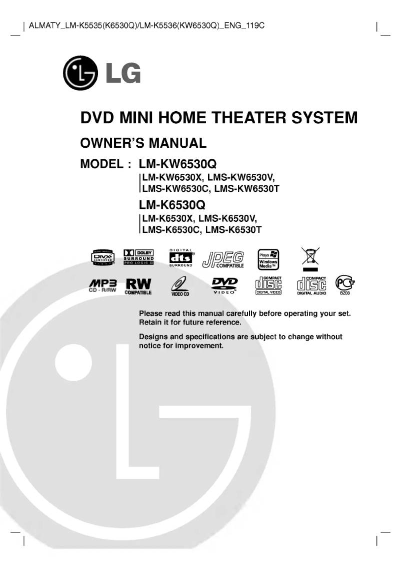 Image de la première page du manuel de l'appareil LM-KW6530Q