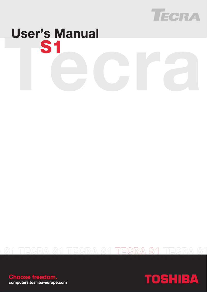 Image de la première page du manuel de l'appareil Tecra S1