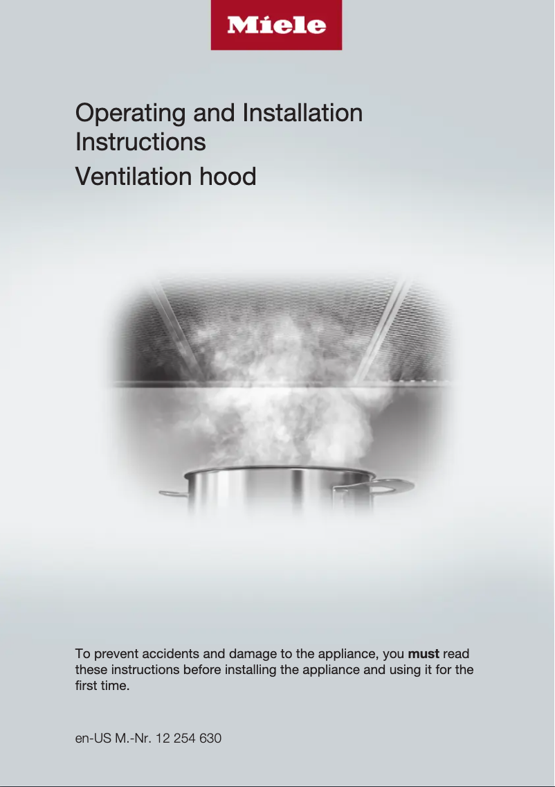 Page n°1 - Guide d'installation Miele DA 5428 W Puristic Arca