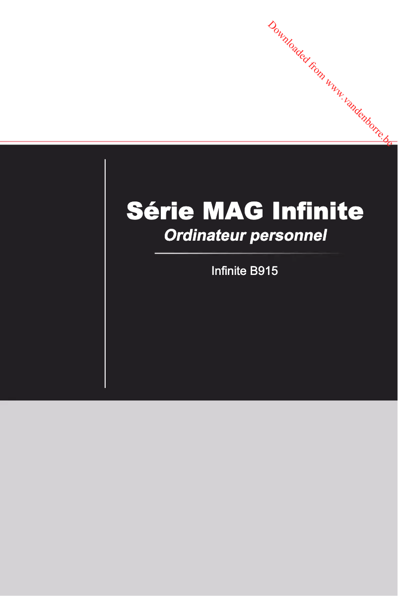 Page 1 de la notice Manuel utilisateur MSI MAG Infinite 10SI