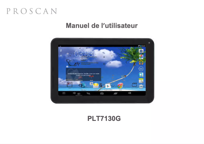 Page n°1 - Manuel utilisateur Proscan PLT7130-G