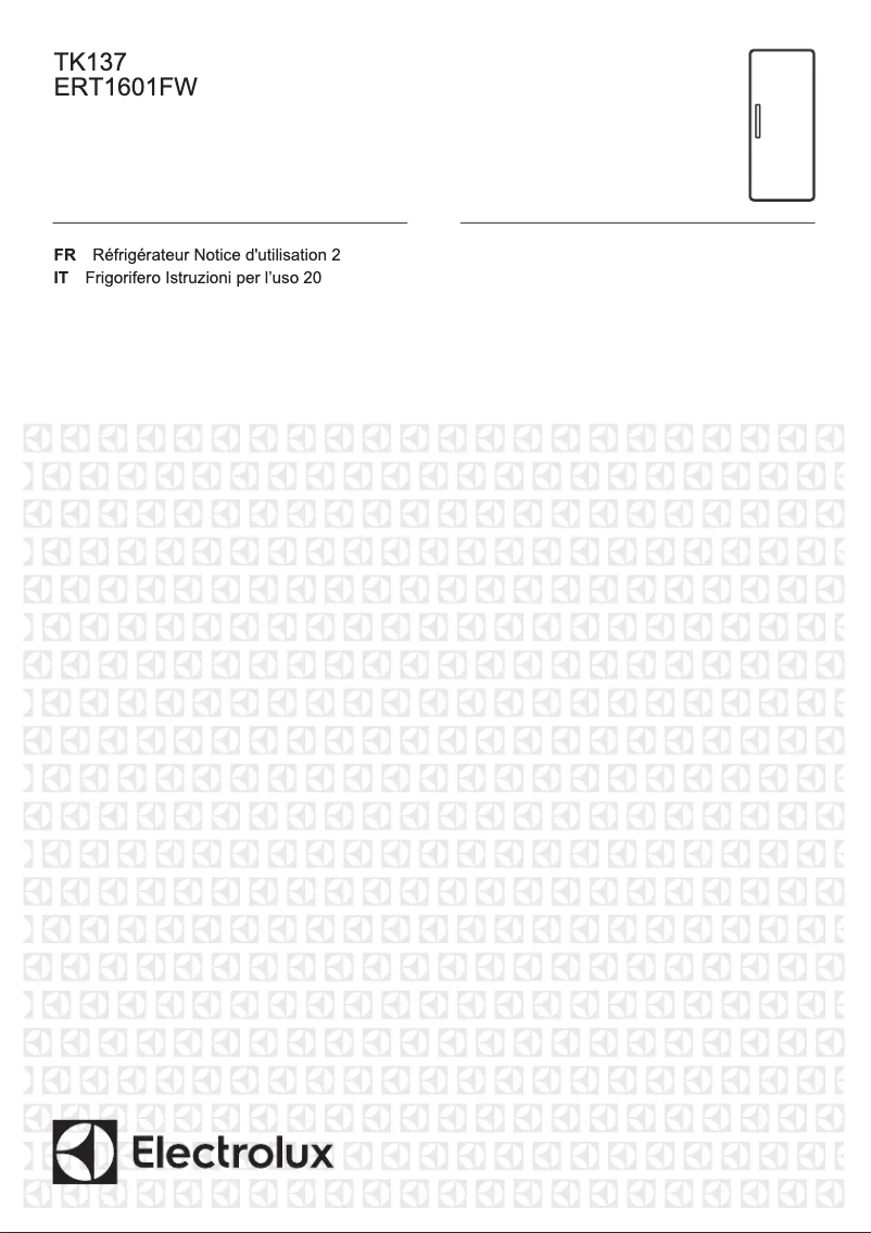 Page 1 de la notice Manuel utilisateur Electrolux TK137