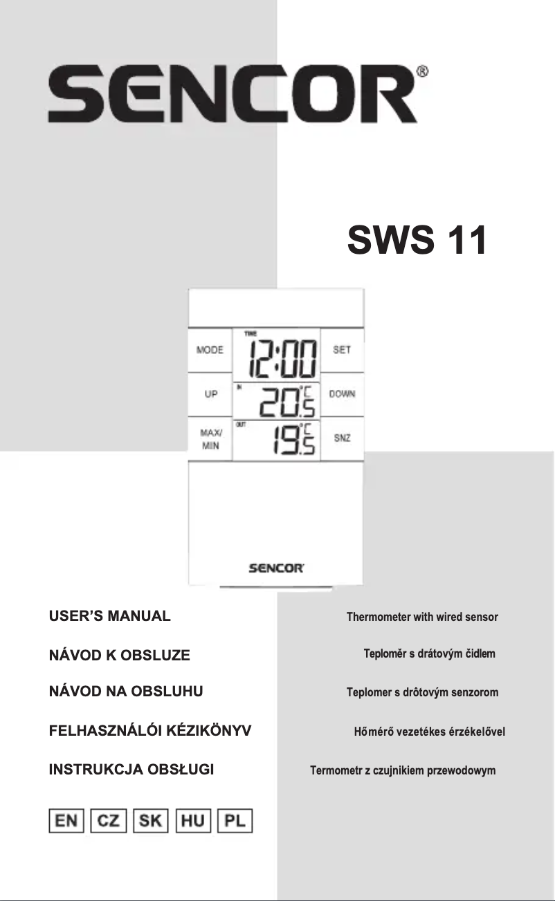 Page n°1 - Manuel utilisateur Sencor SWS 11