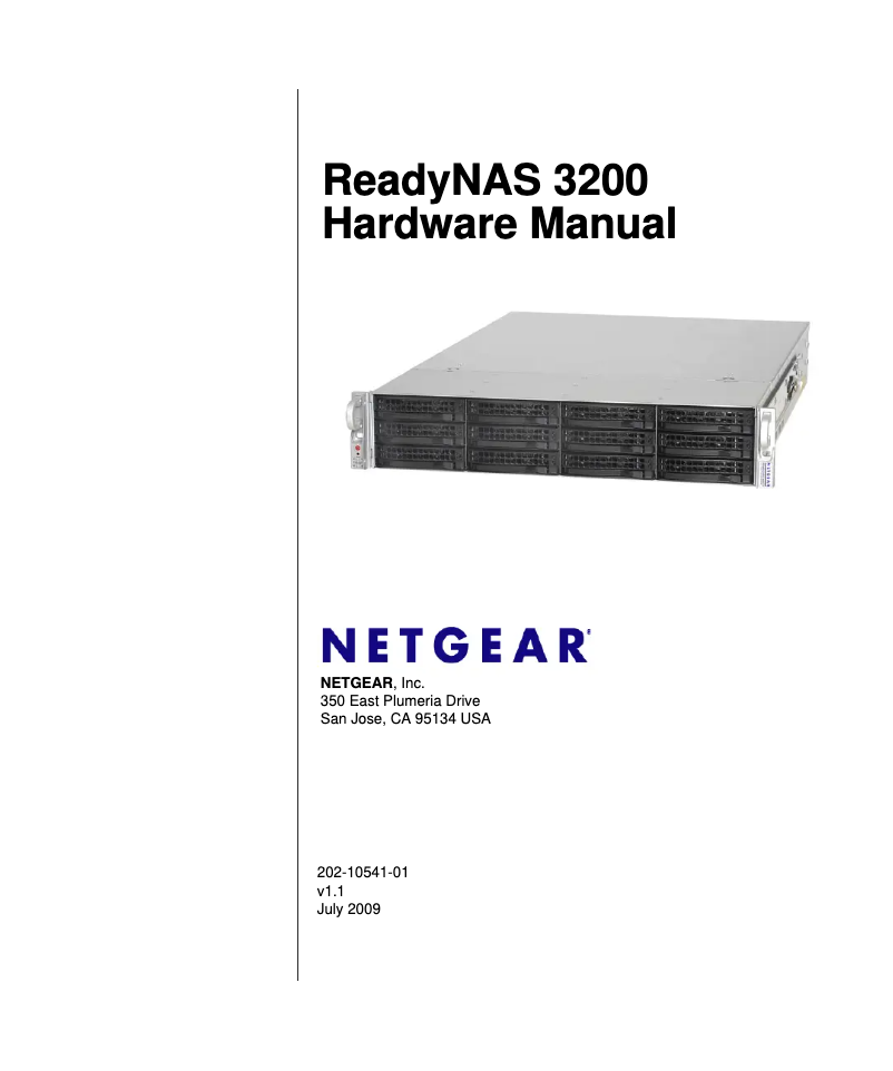 Página 1 del manual Manual de usuario Netgear ReadyNAS 3200