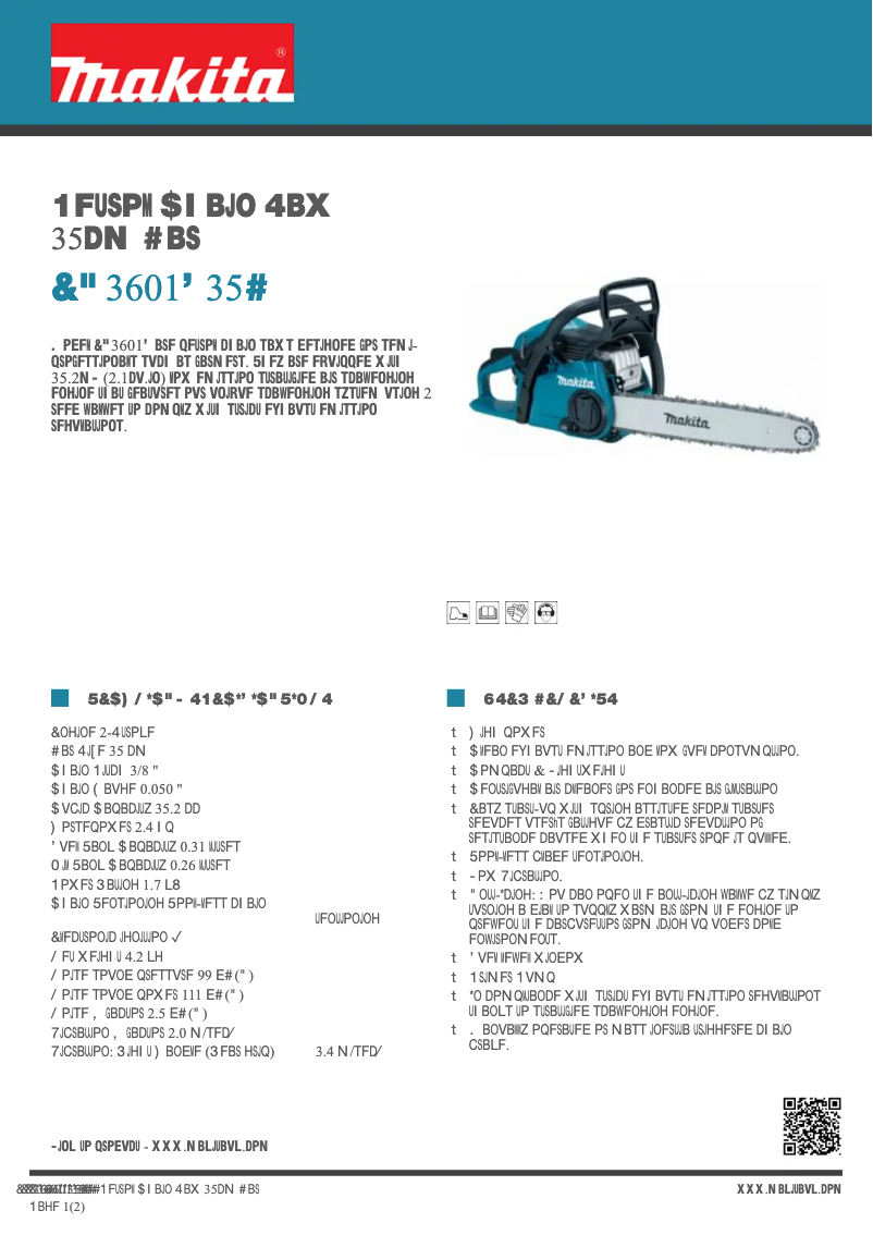 Page n°1 - Fiche technique Makita EA3601F35B