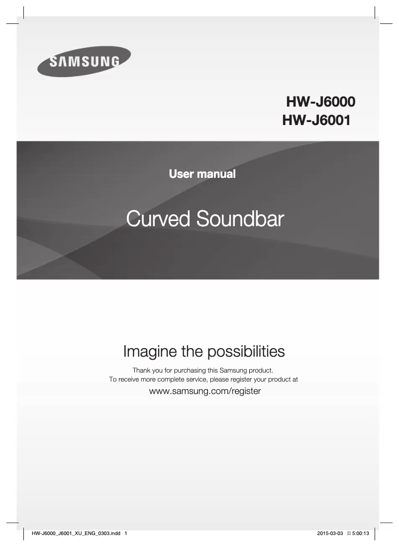 Image de la première page du manuel de l'appareil HW-J6001